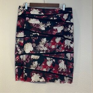 White House black market a line floral skirt